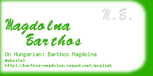magdolna barthos business card